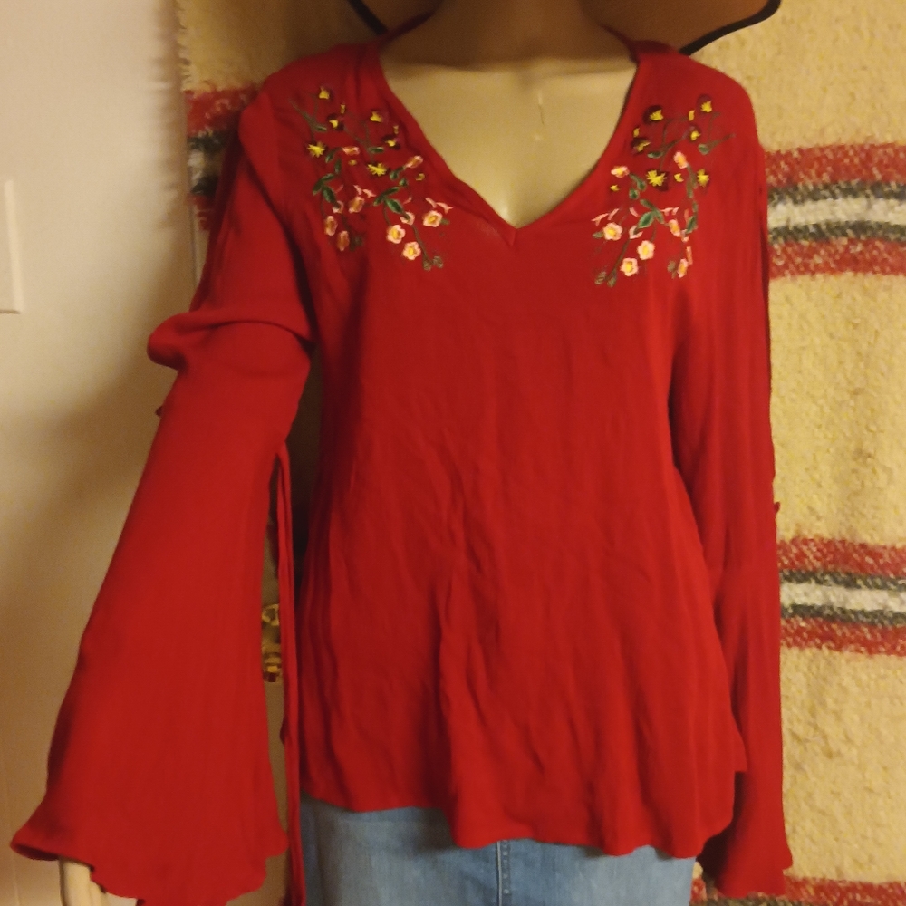 Beautiful red summer blouse